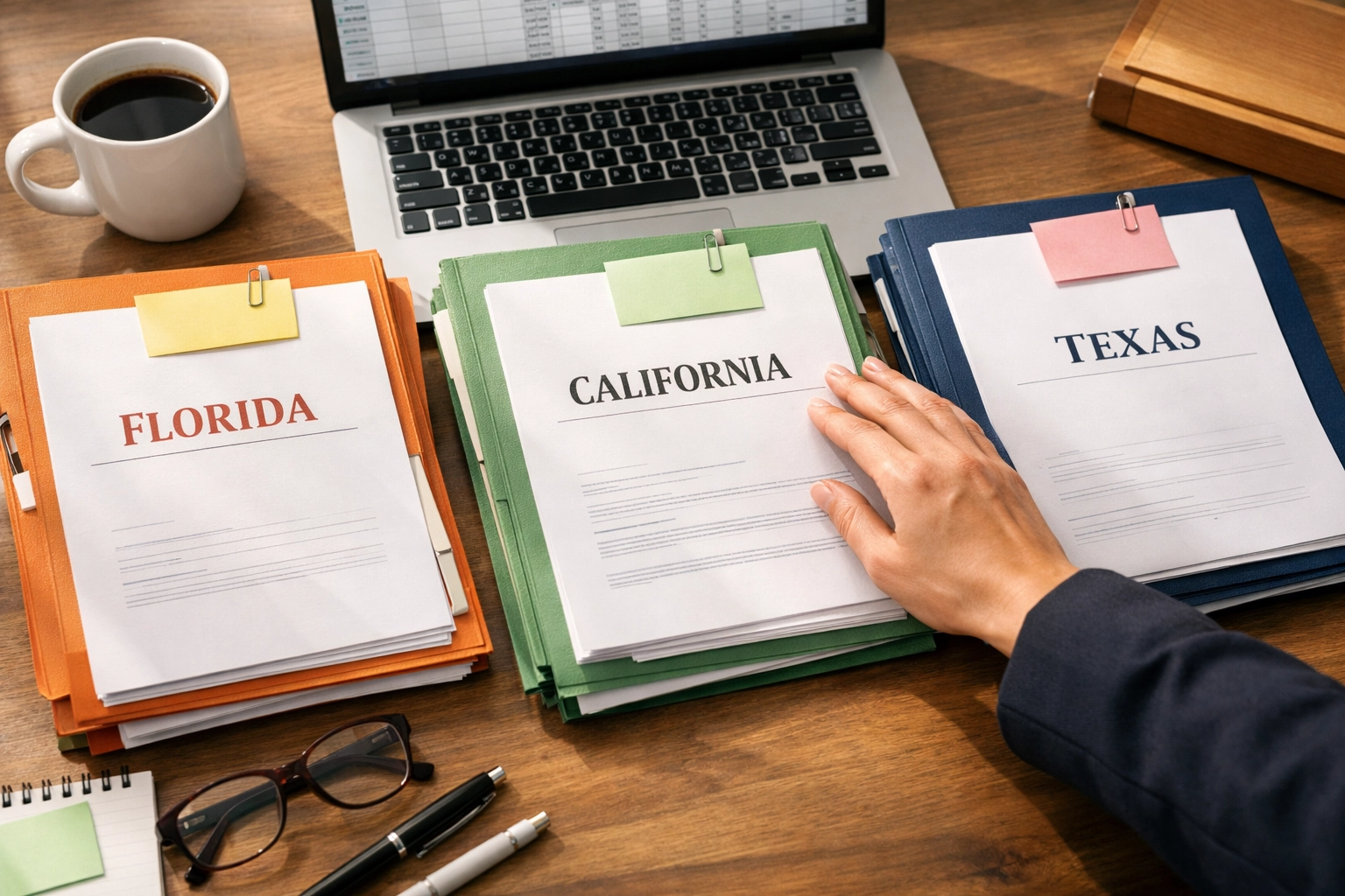 Multi-state behavioral health licensing documents organized by state regulations