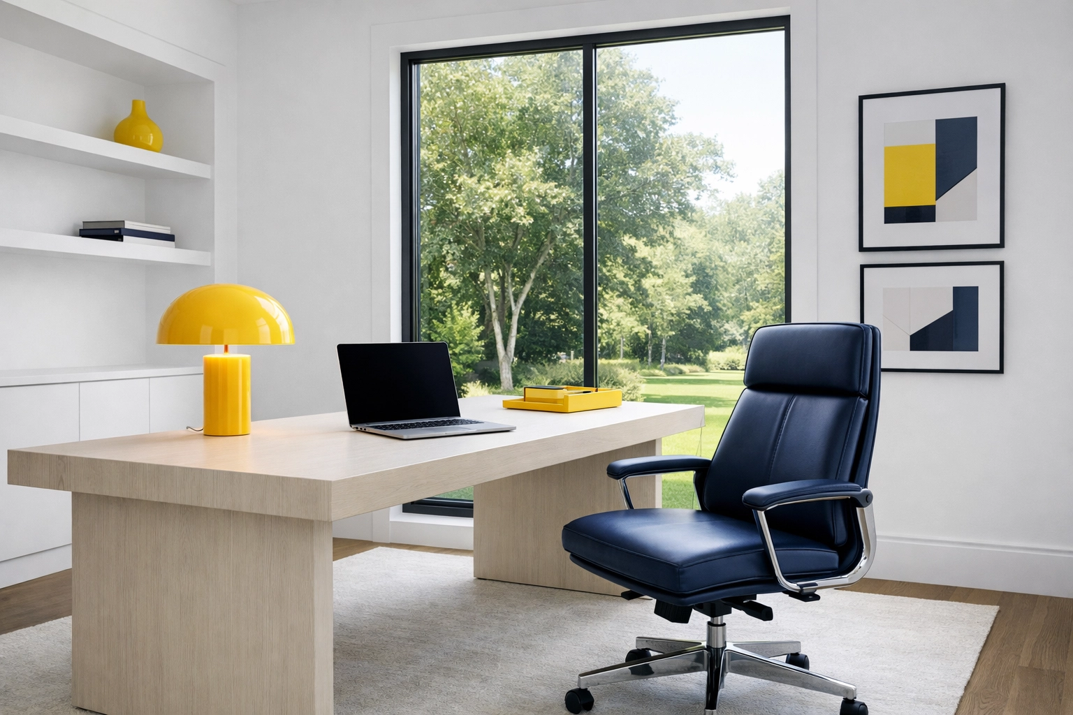 Productive home office reset with weekly house cleaning to eliminate visual noise and clutter.
