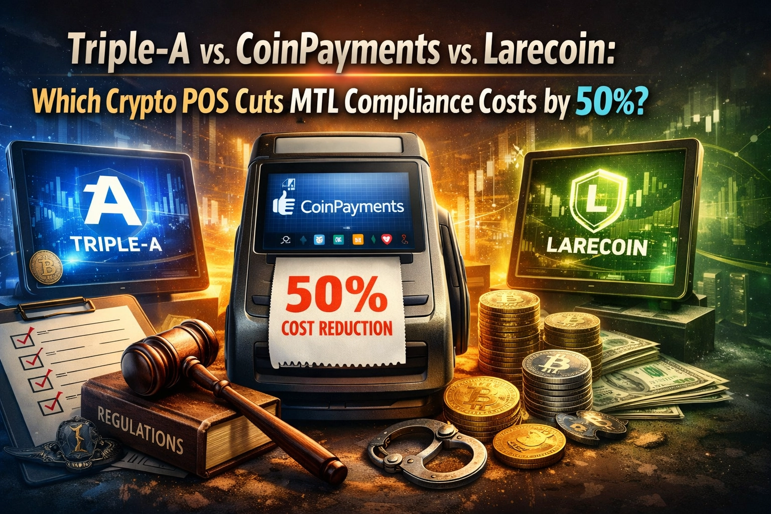 Triple-A vs. CoinPayments vs. Larecoin: Which Crypto POS Cuts MTL Compliance Costs by 50%?