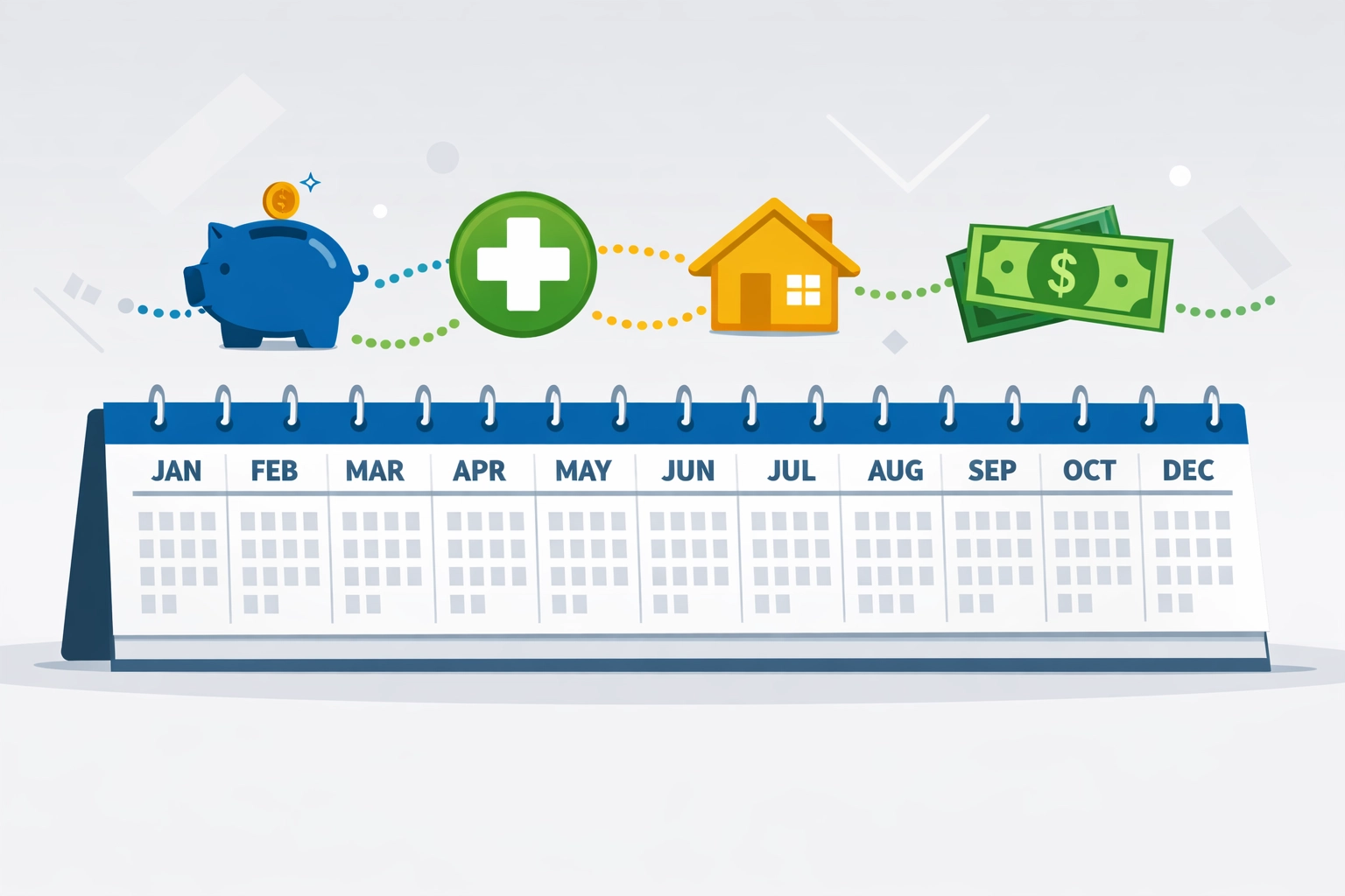 Year-round tax planning calendar showing strategic timing for maximizing refunds