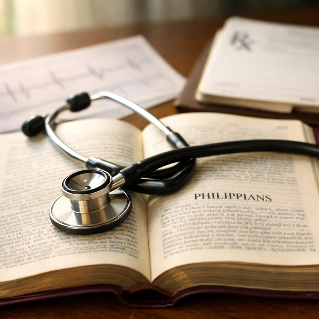 Stethoscope resting on open Bible symbolizing faith and health policy intersection in Scripture