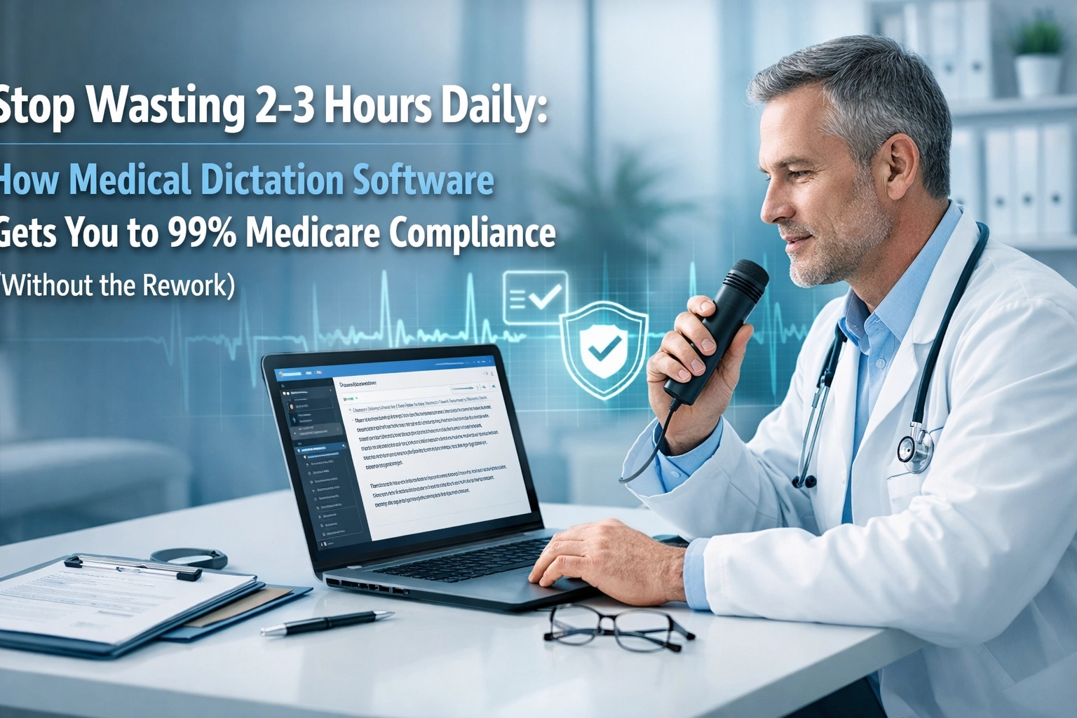 [HERO] Stop Wasting 2-3 Hours Daily: How Medical Dictation Software Gets You to 99% Medicare Compliance (Without the Rework)