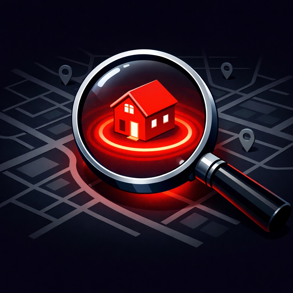 Local search illustration showing a magnifying glass finding a business on a map for better local SEO.