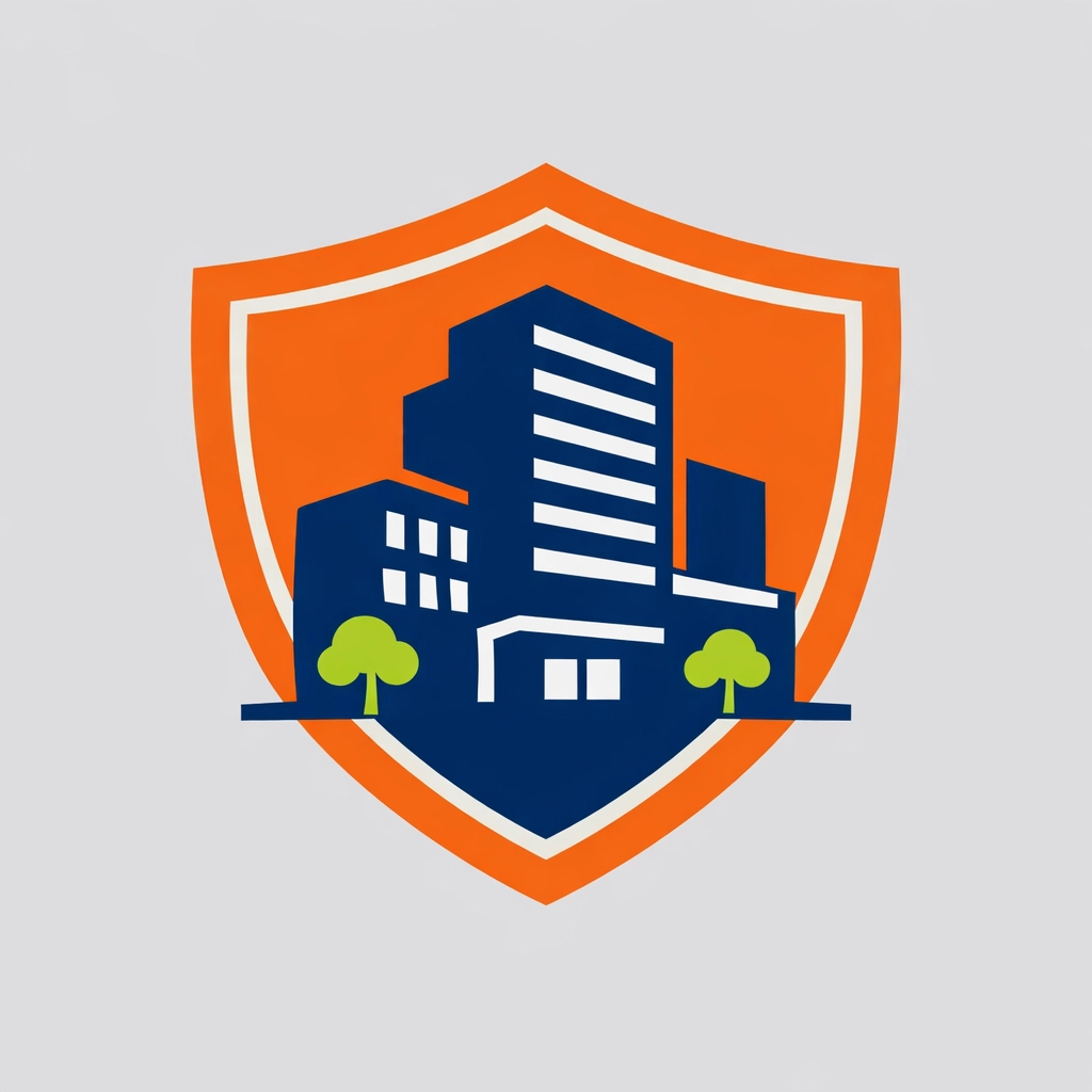 Illustration of a protected office building representing robust security systems for Bristol businesses.