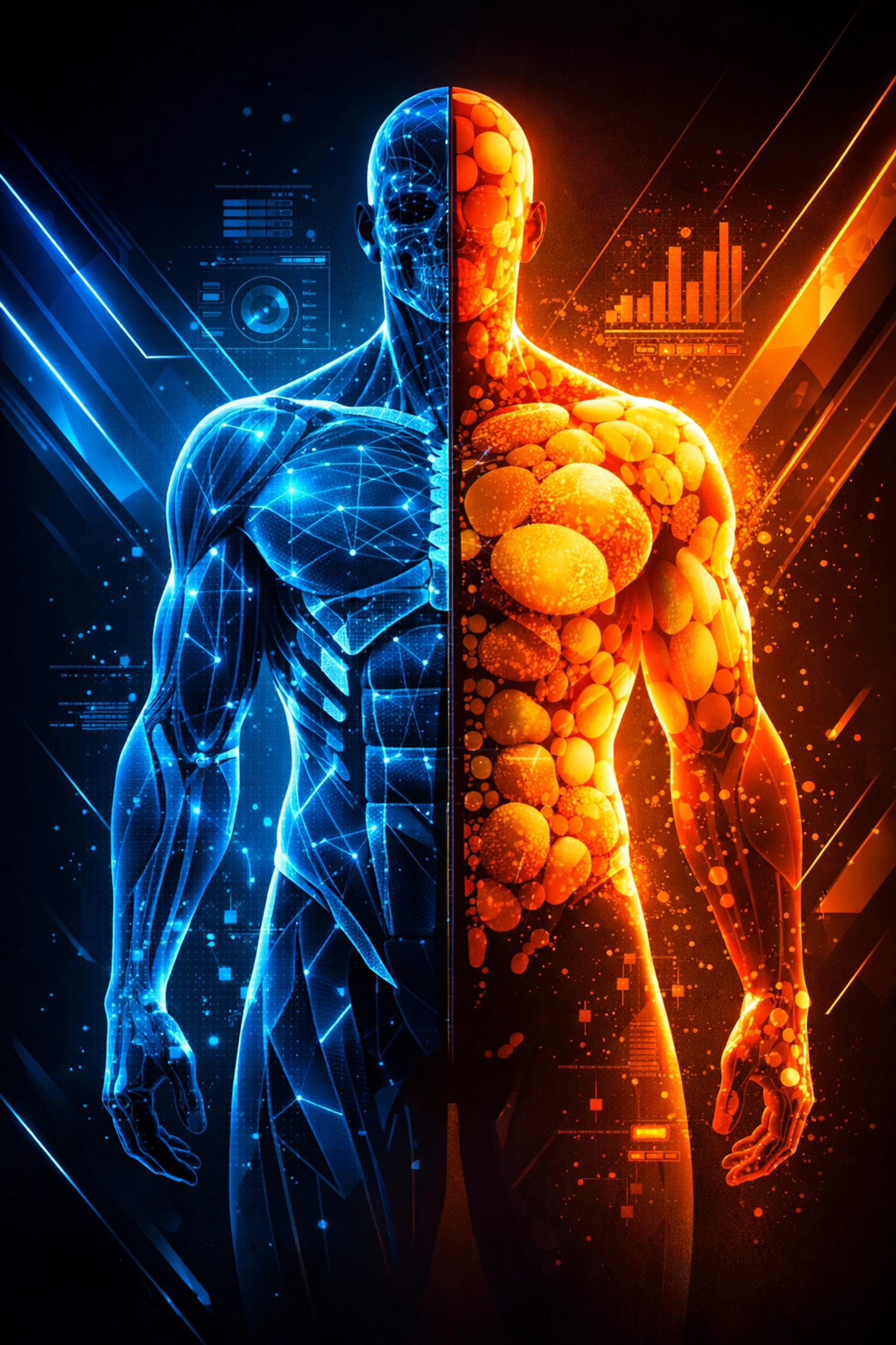 Body composition data visualization showing muscle mass and body fat distribution from InBody scan