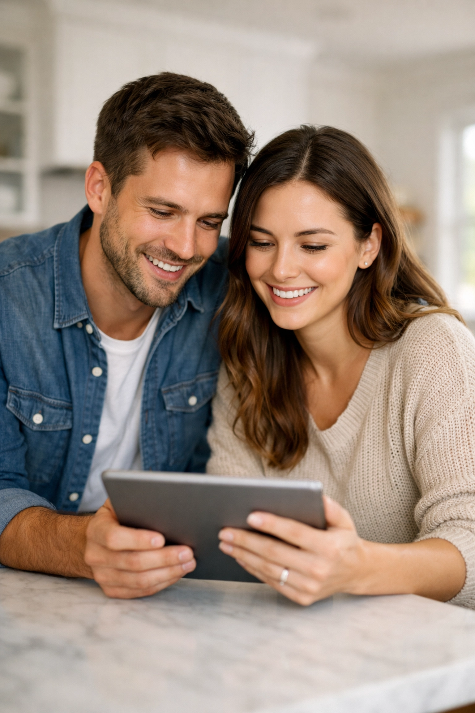 A couple discussing their manageable repayment terms for a bad credit loan in Canada.