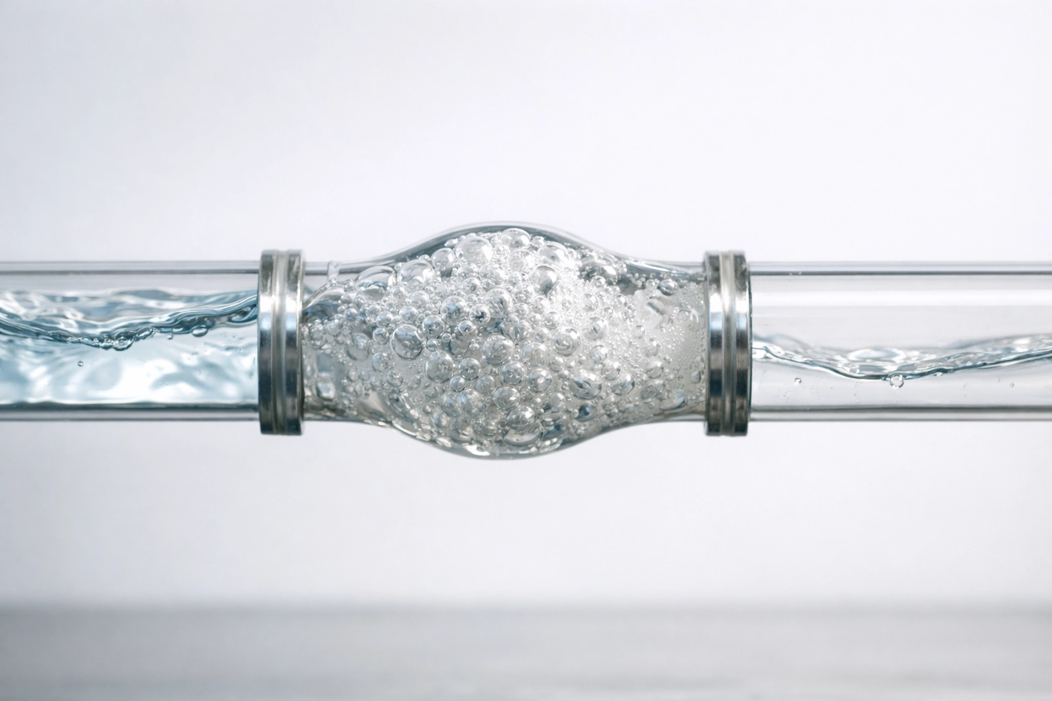 Bottleneck effect visualization: restricted pipeline flow versus efficient operations