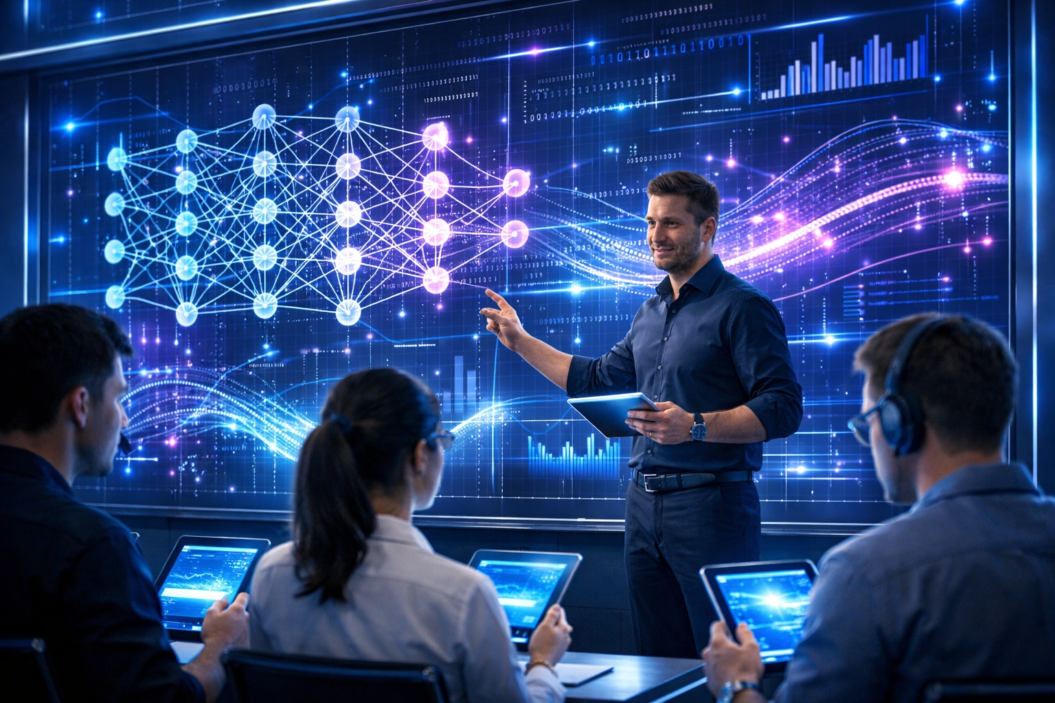 KI-Schulung für Mitarbeiter zur Förderung von Kompetenz und Akzeptanz.