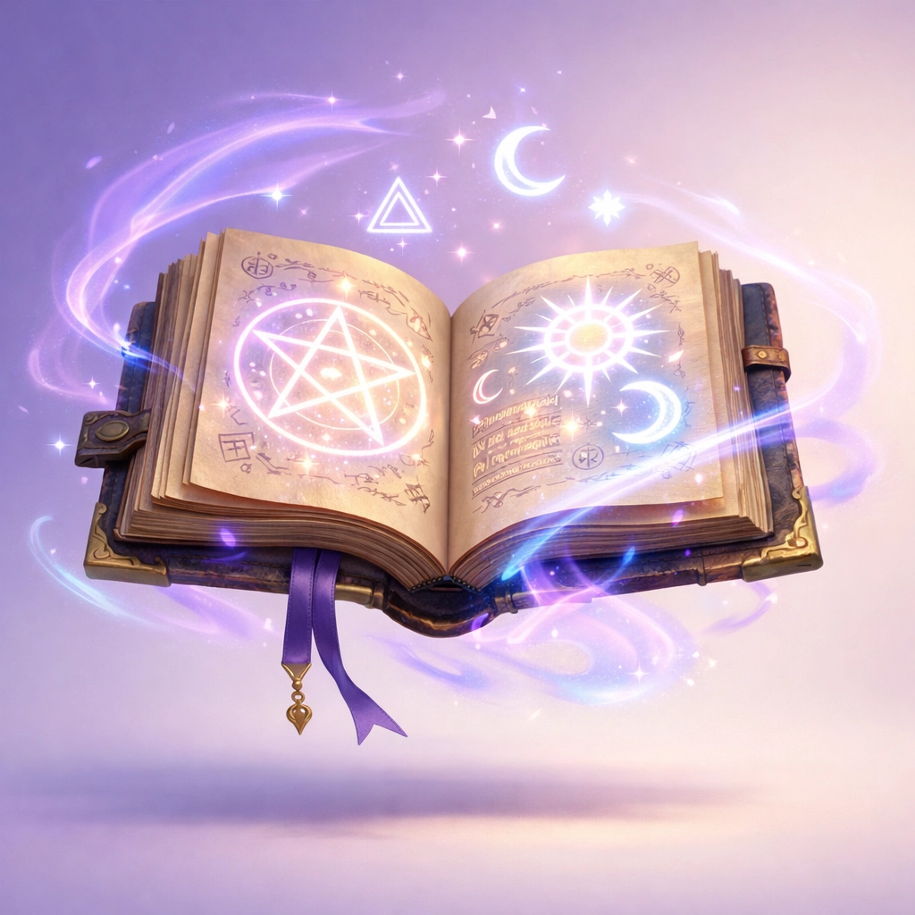 Magical book with mystical symbols representing spiritual concerns in Smurfs Movie Christian review