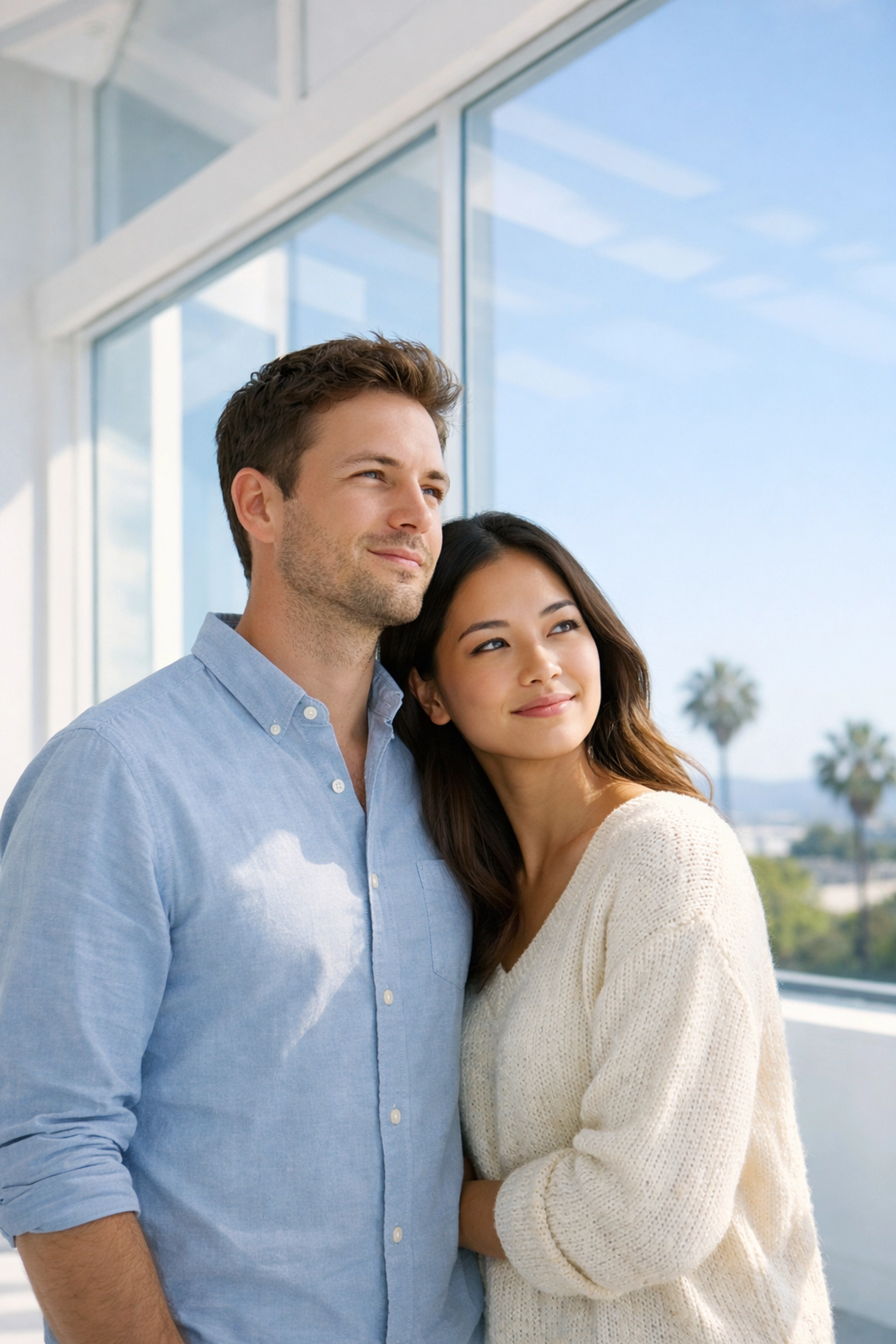 A couple planning for the future with whole life and indexed universal life insurance options.