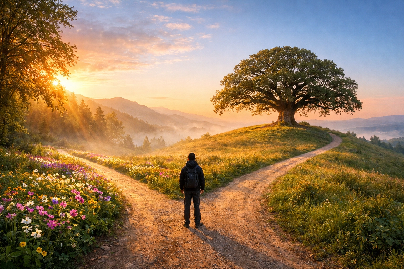 Person at a crossroads choosing between immediate protection and a long-term insurance legacy.