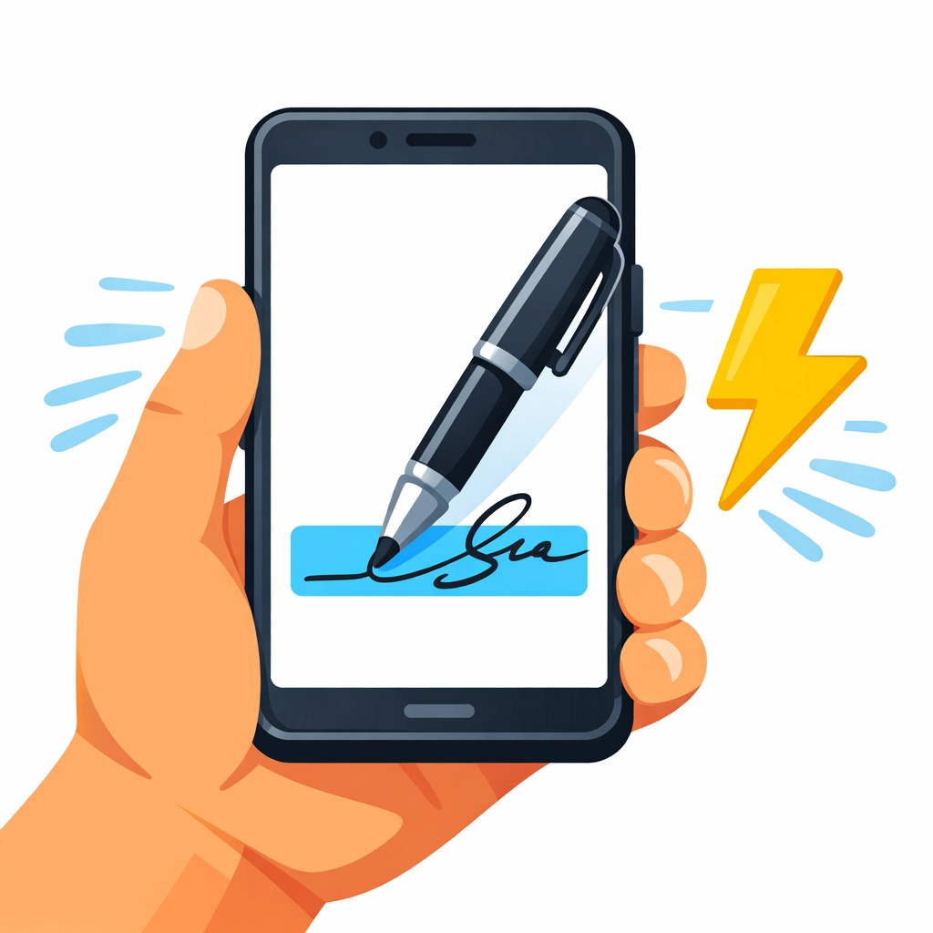 Fast electronic signature for Form 8879 via mobile device to speed up tax refund processing.