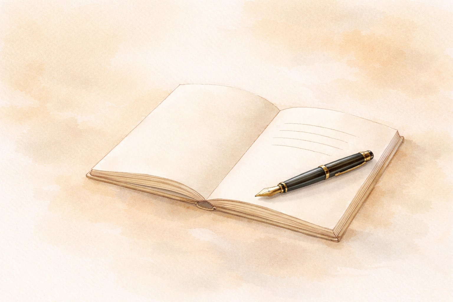 Minimalist image of a pen on an open notebook, symbolizing clarity in the adult ADHD assessment process.