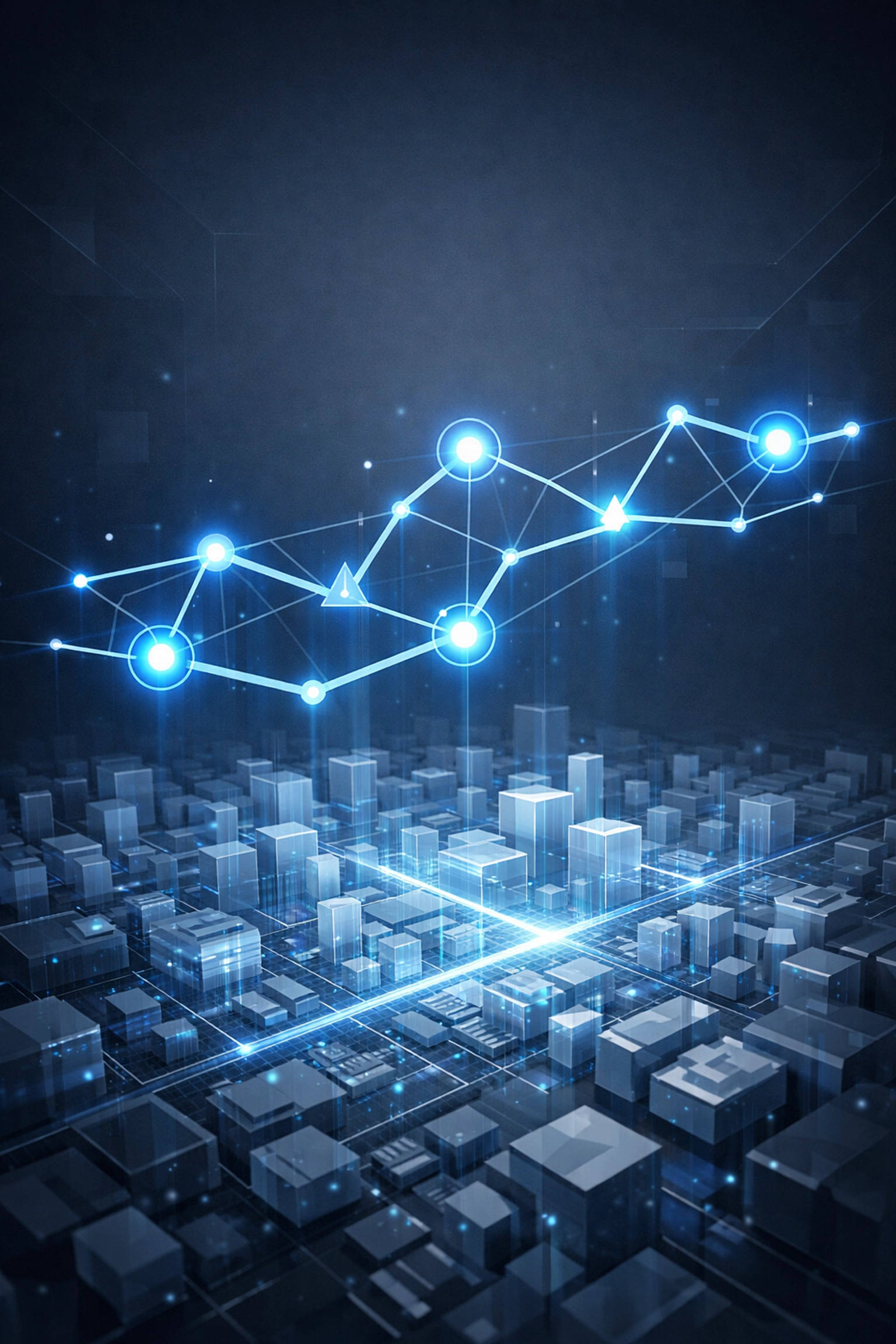 Holographic technology roadmap over a data grid for strategic vCIO growth planning and scalability.