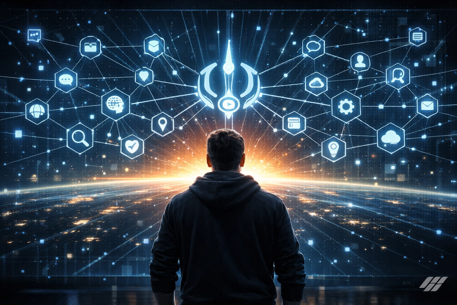 A visionary AI automation engine showing a unified digital workforce powered by Spun Web Claw UI.