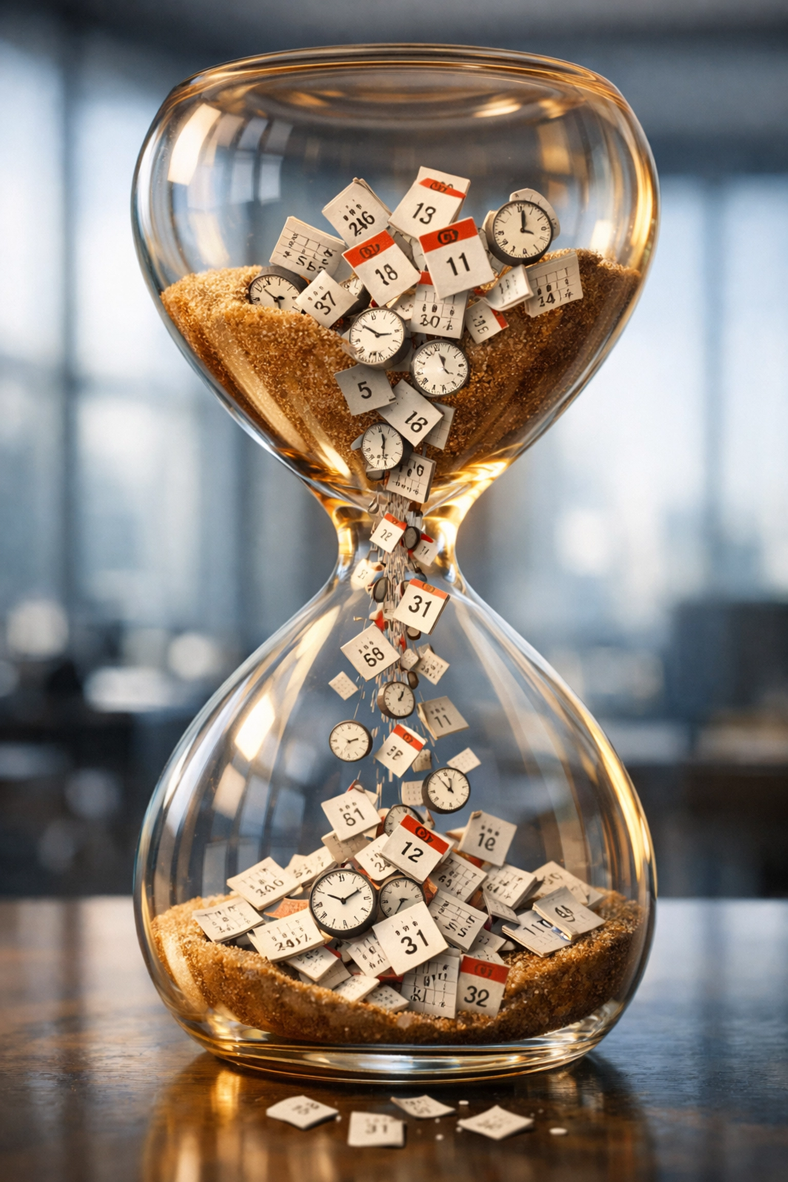 Hourglass representing long-term lock-up periods in alternative investments