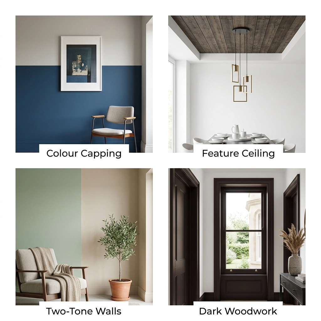 [HERO] Colour Capping, Feature Ceilings, Two-Tone Walls, and Dark Woodwork: 4 Bold Trends for Cheltenham Homes