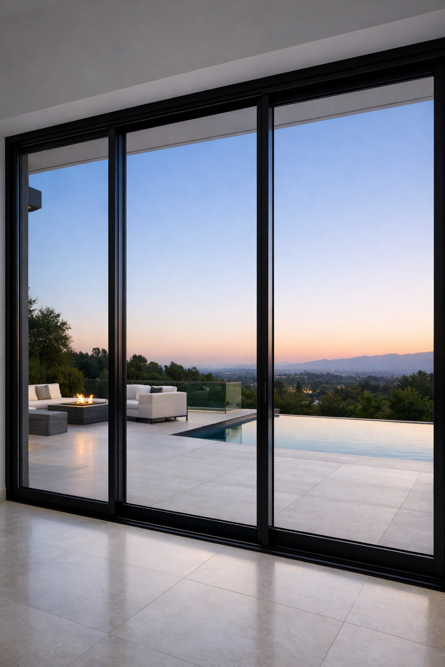 High-end energy-efficient sliding glass doors for a modern home addition in Maricopa County.