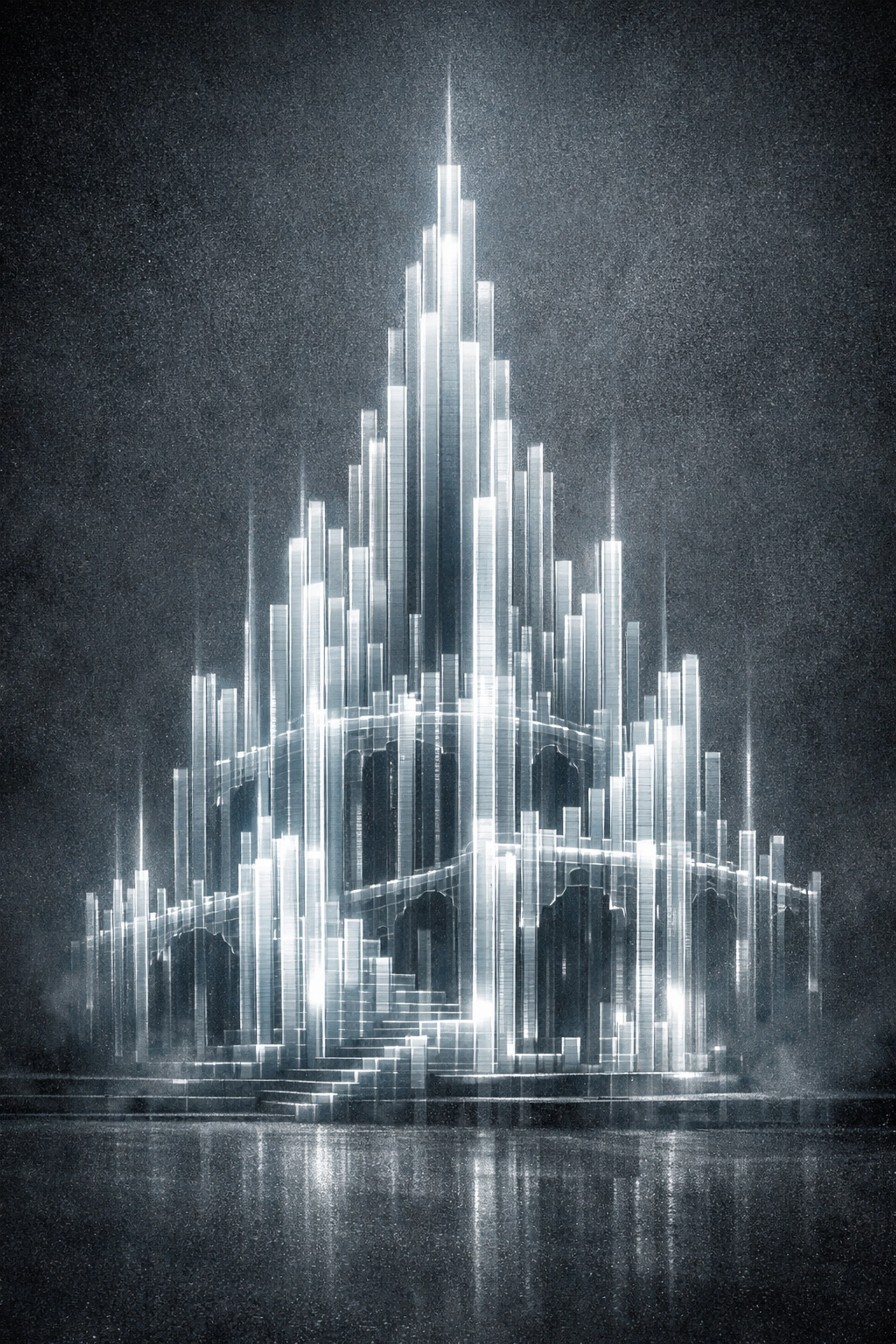 Light bars resembling an audio equalizer forming the foundation of a strategic sonic storyworld.