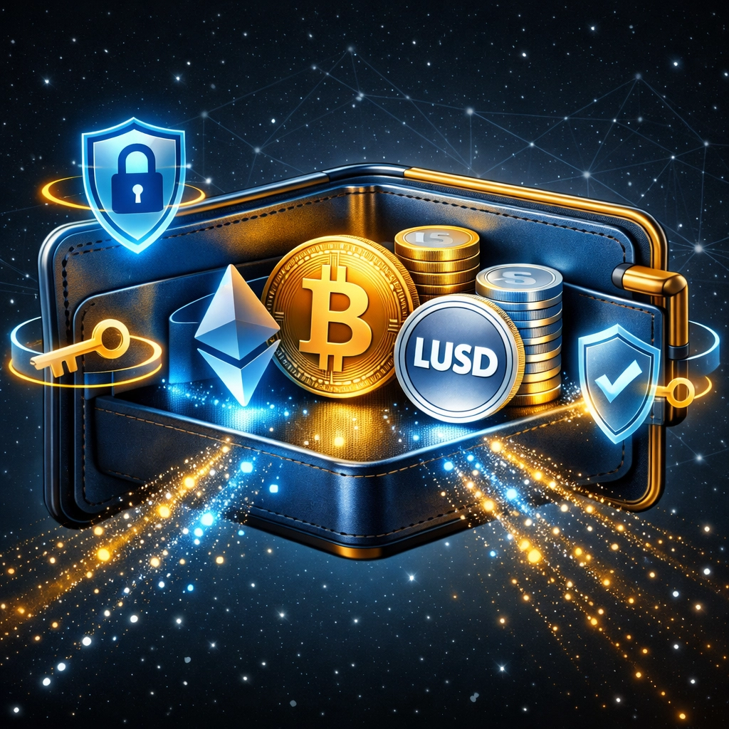 Self-custody Web3 wallet with cryptocurrency tokens and blockchain security features