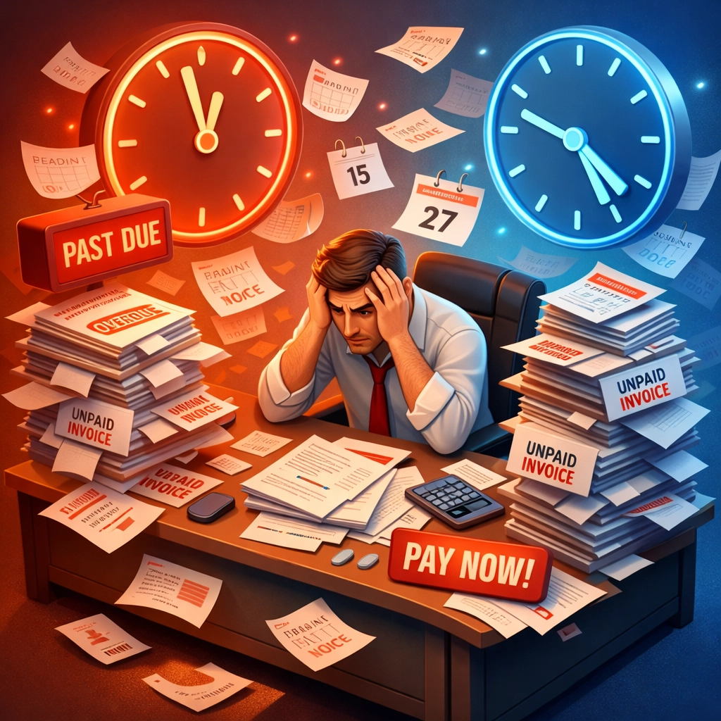 Business owner stressed by crypto payment settlement delays and cash flow problems