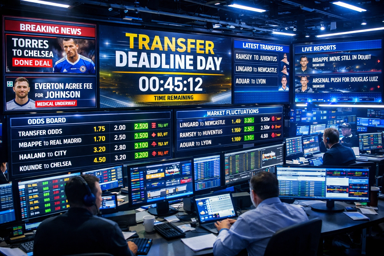 Transferschluss Monitoring: Live-Quotenänderungen bei Last-Minute-Deals im Sportwetten-Markt