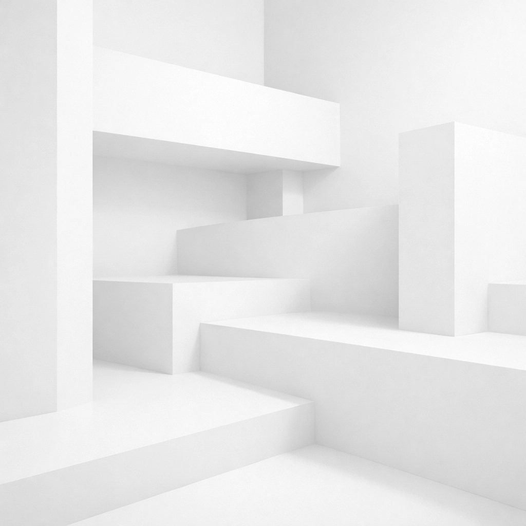 Minimalist geometric shapes symbolizing structured planned maintenance for property managers.