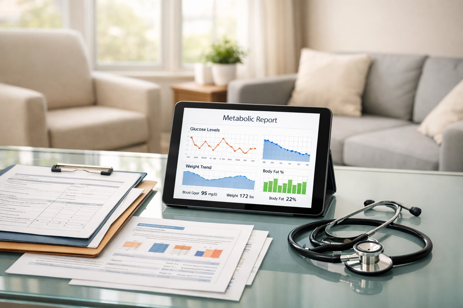 Modern medical consultation room setup for weight loss evaluation in Brookfield