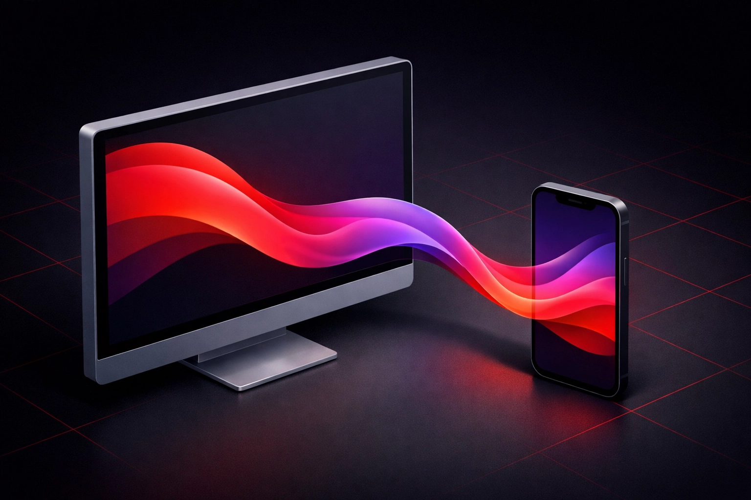 Illustration of a website layout adapting from desktop to smartphone to show mobile responsiveness.