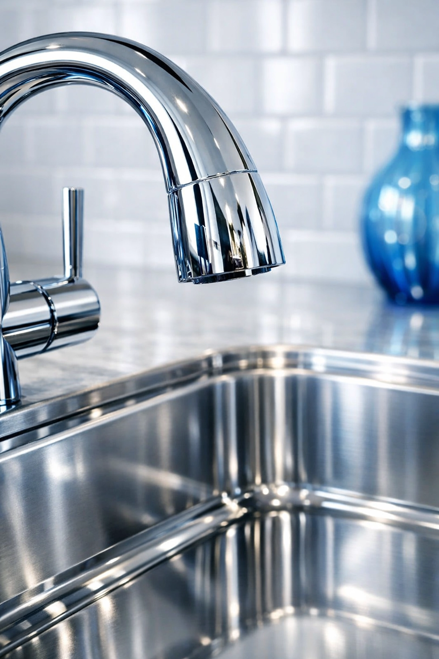 Streak-free stainless steel sink polished to perfection by residential cleaning Massachusetts.