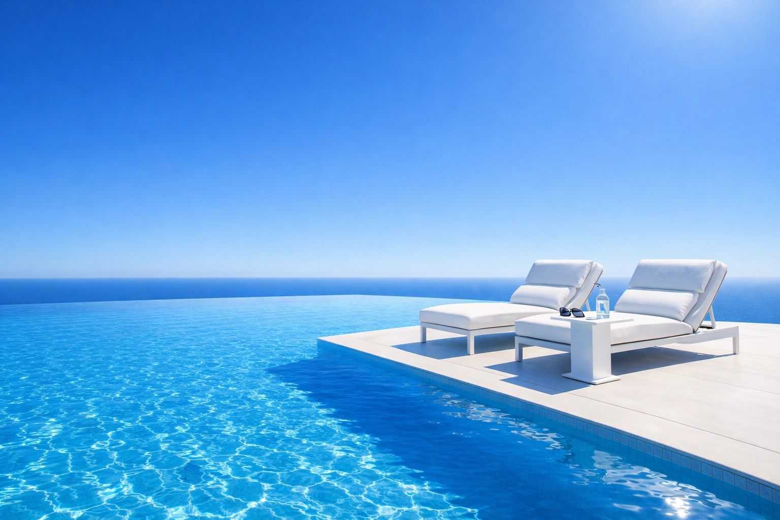 A high-end infinity pool showcasing the lucrative nature of a well-managed pool route business.