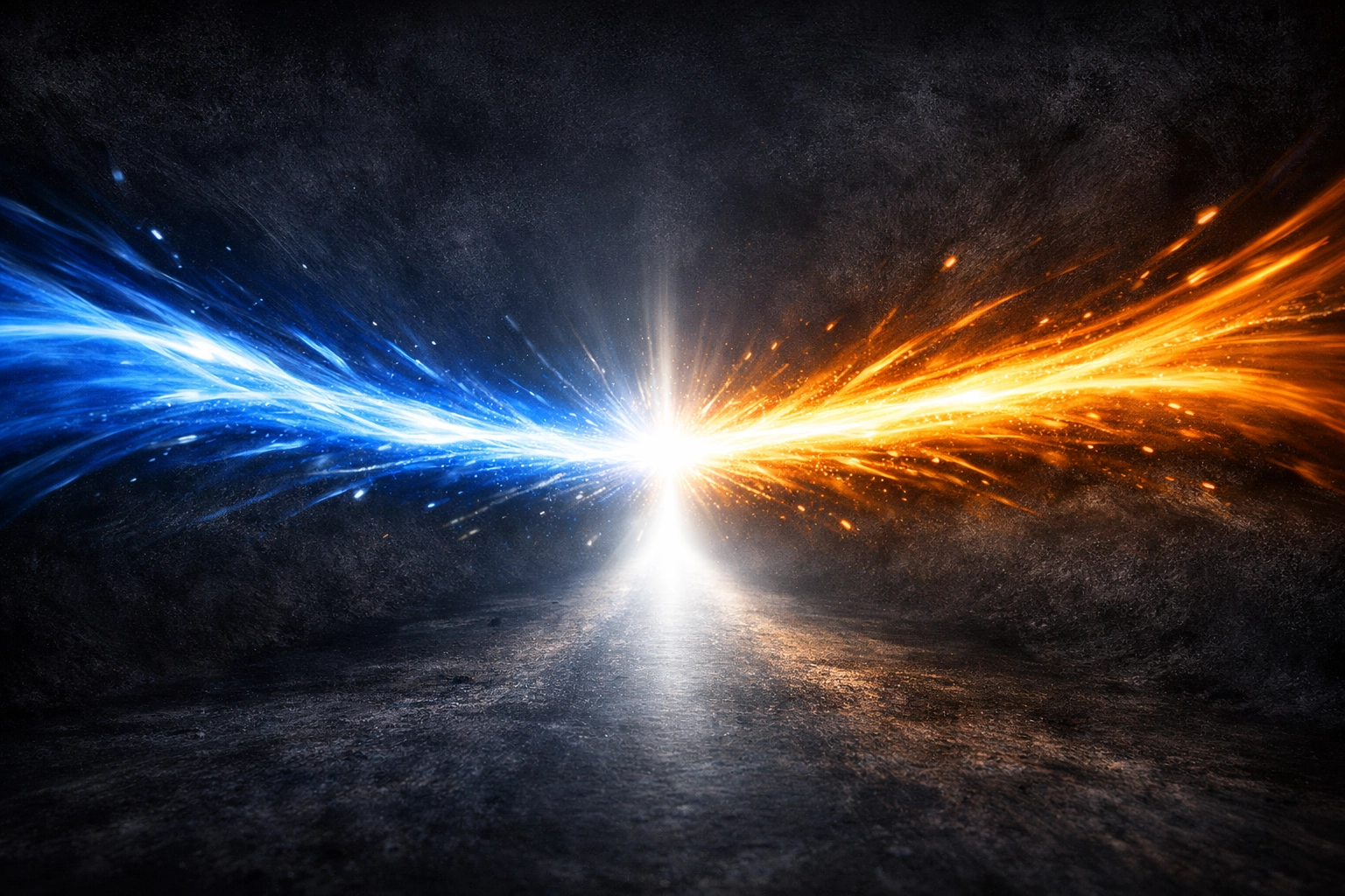 Merging light streams symbolizing the synergy between organic SEO and professional PPC management Toronto.