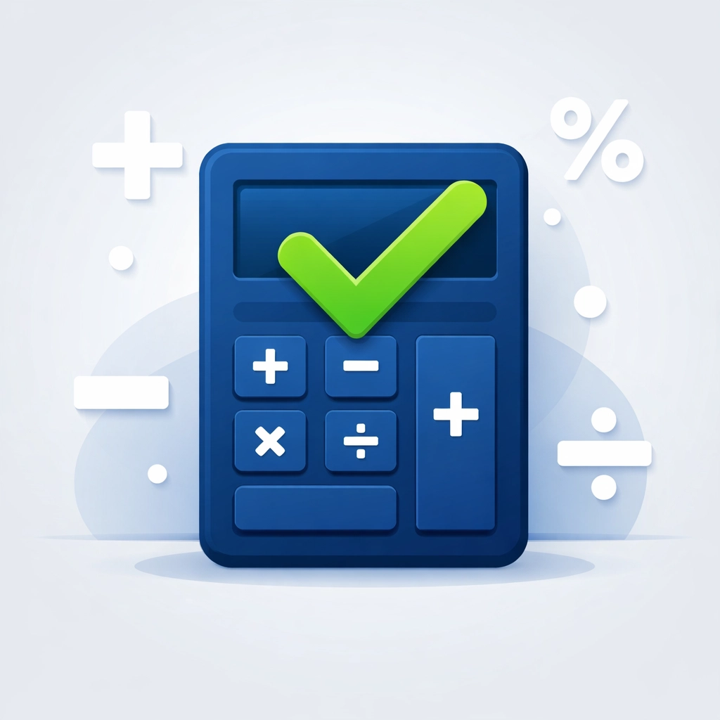 Calculator with a checkmark symbolizing accurate tax preparation to maximize your tax refund.