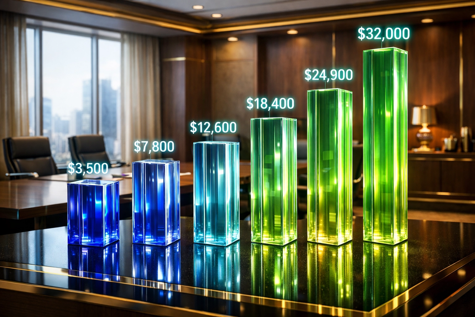 Financial growth chart showing 24-month ROI from ServiceNow ITAM and AI license cost reduction strategy