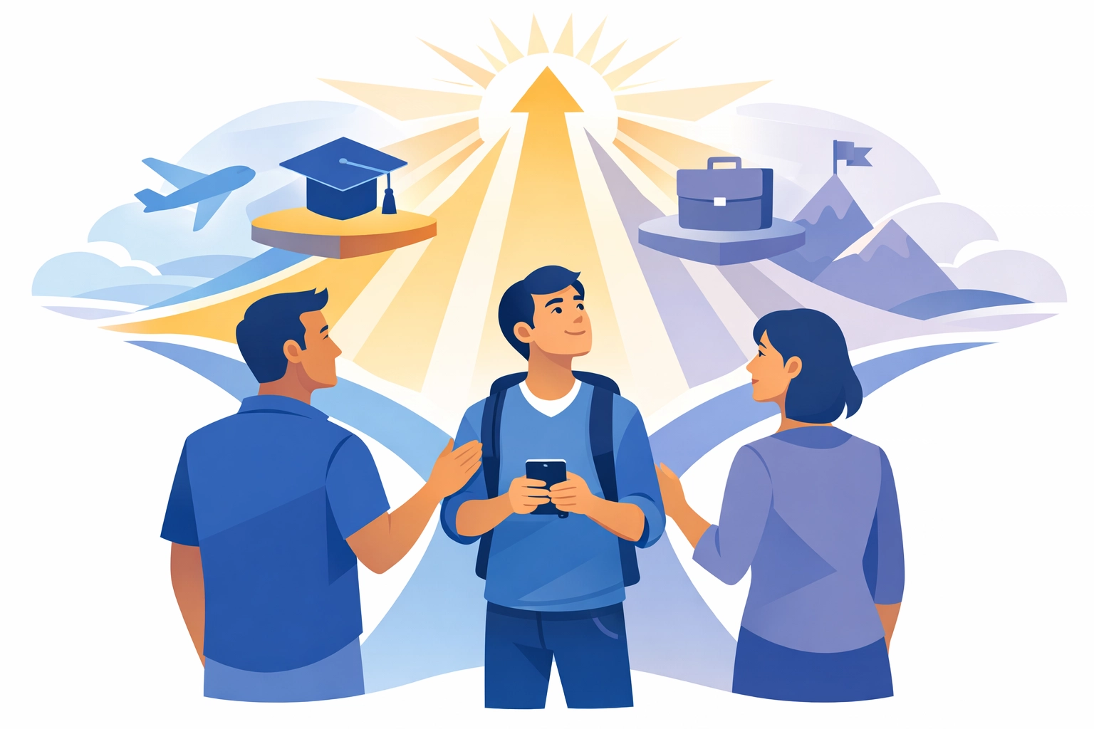 Teen making digital choices with supportive Christian parents guidance and accountability