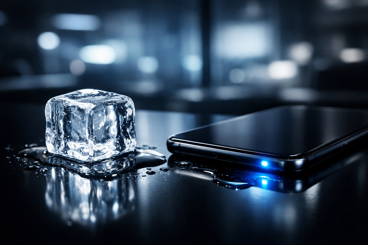 Macro photo of a melting ice cube symbolizing the rapid loss of lead value in traditional sales forms. Macro photo of a melting ice cube symbolizing the rapid loss of lead value in traditional sales forms.