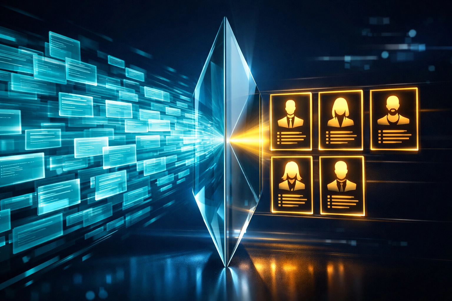 HR & KI optimiert den Bewerbungsprozess durch automatisiertes Filtern von Lebensläufen.