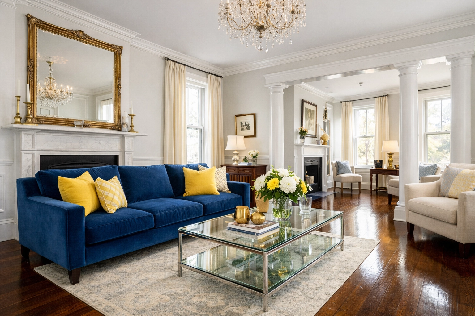 Spotless living room in a Worcester home after a professional House Cleaning Worcester MA service.