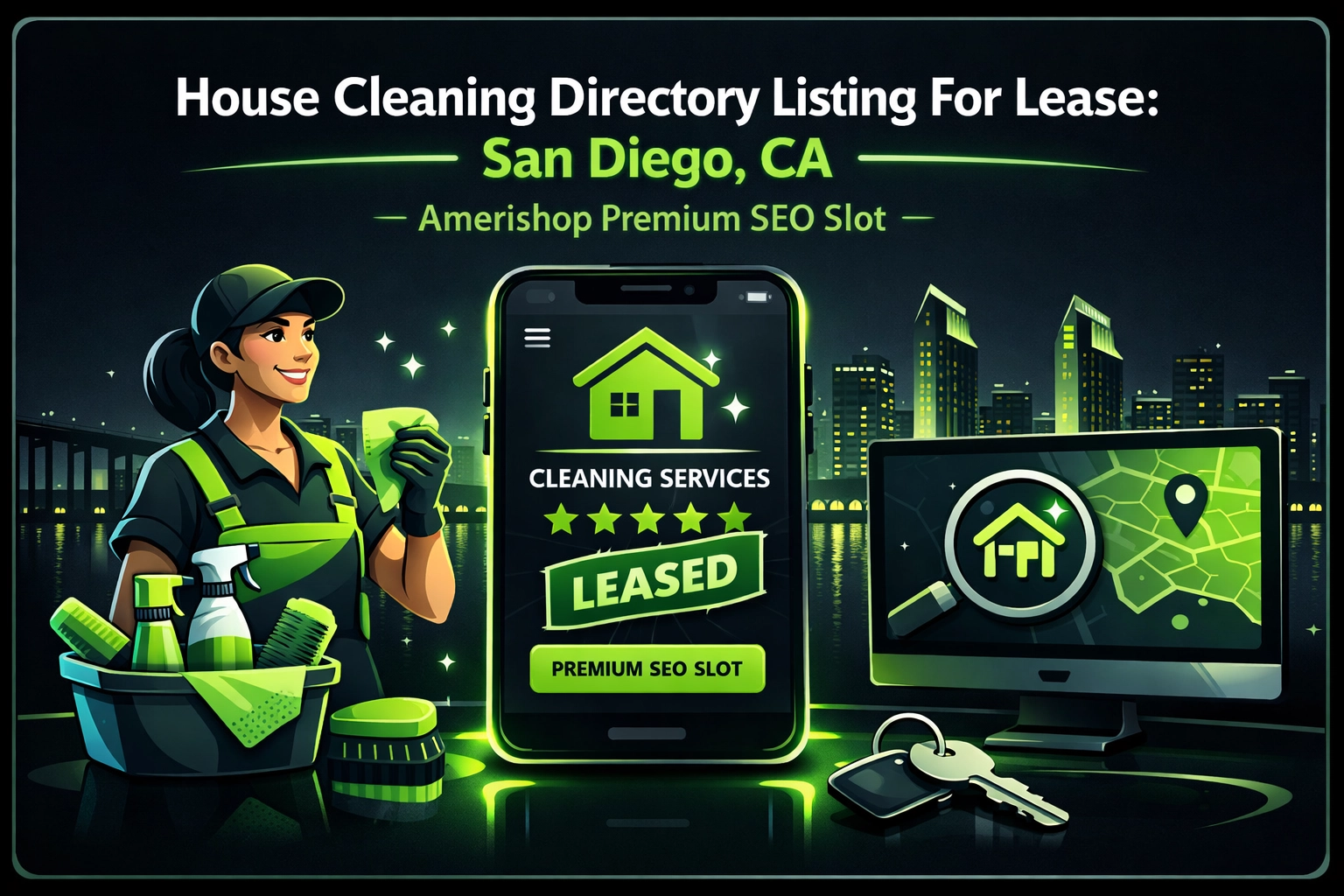 [HERO] House Cleaning Directory Listing For Lease: San Diego, CA - Amerishop Basic Spot
