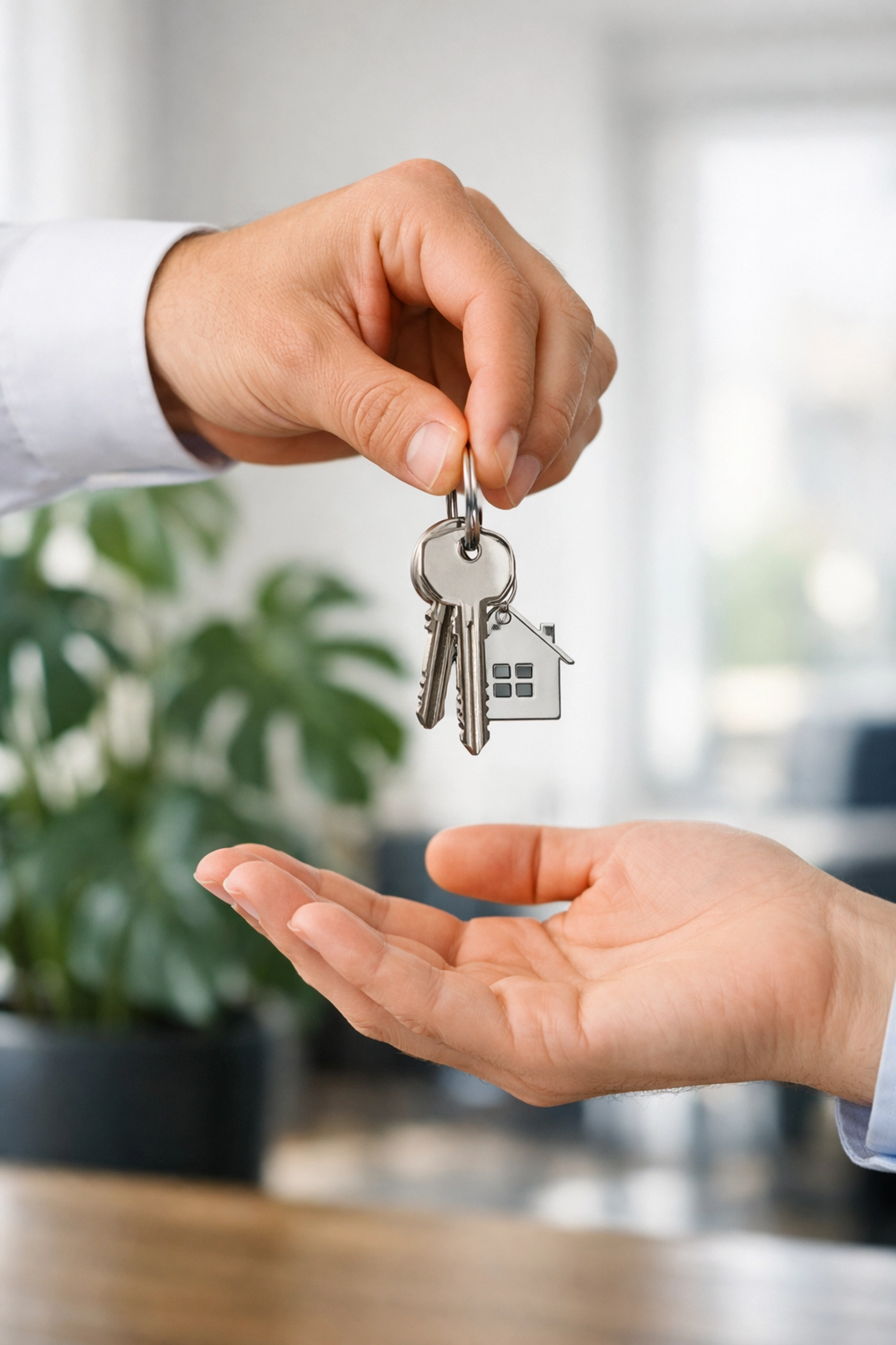 Keys being handed over after a fast closing with a hard money loan in Texas.