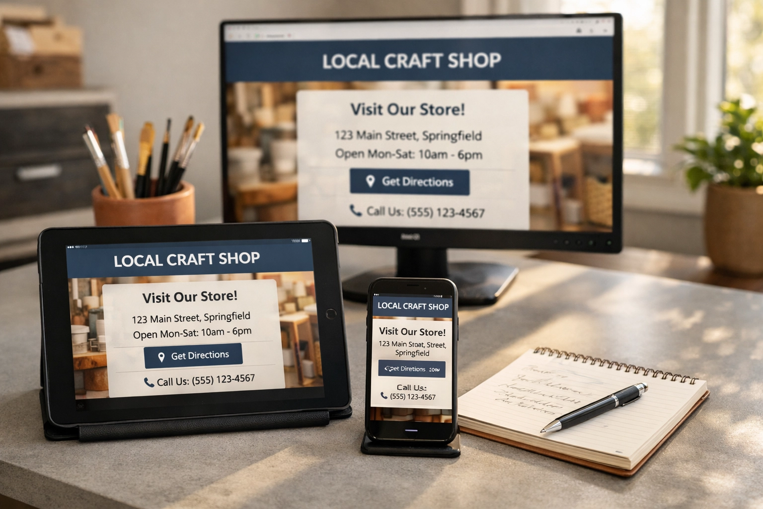 Mobile-optimized business website displayed across multiple devices for local SEO services