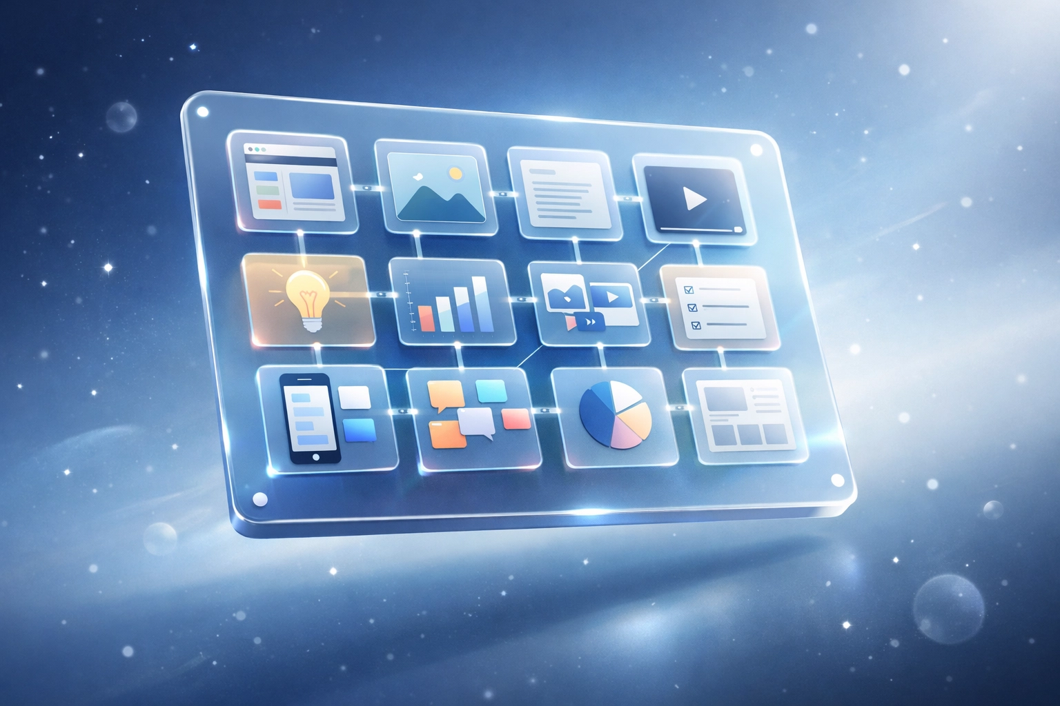 Visual canvas board organizing influencer content ideas and marketing strategy