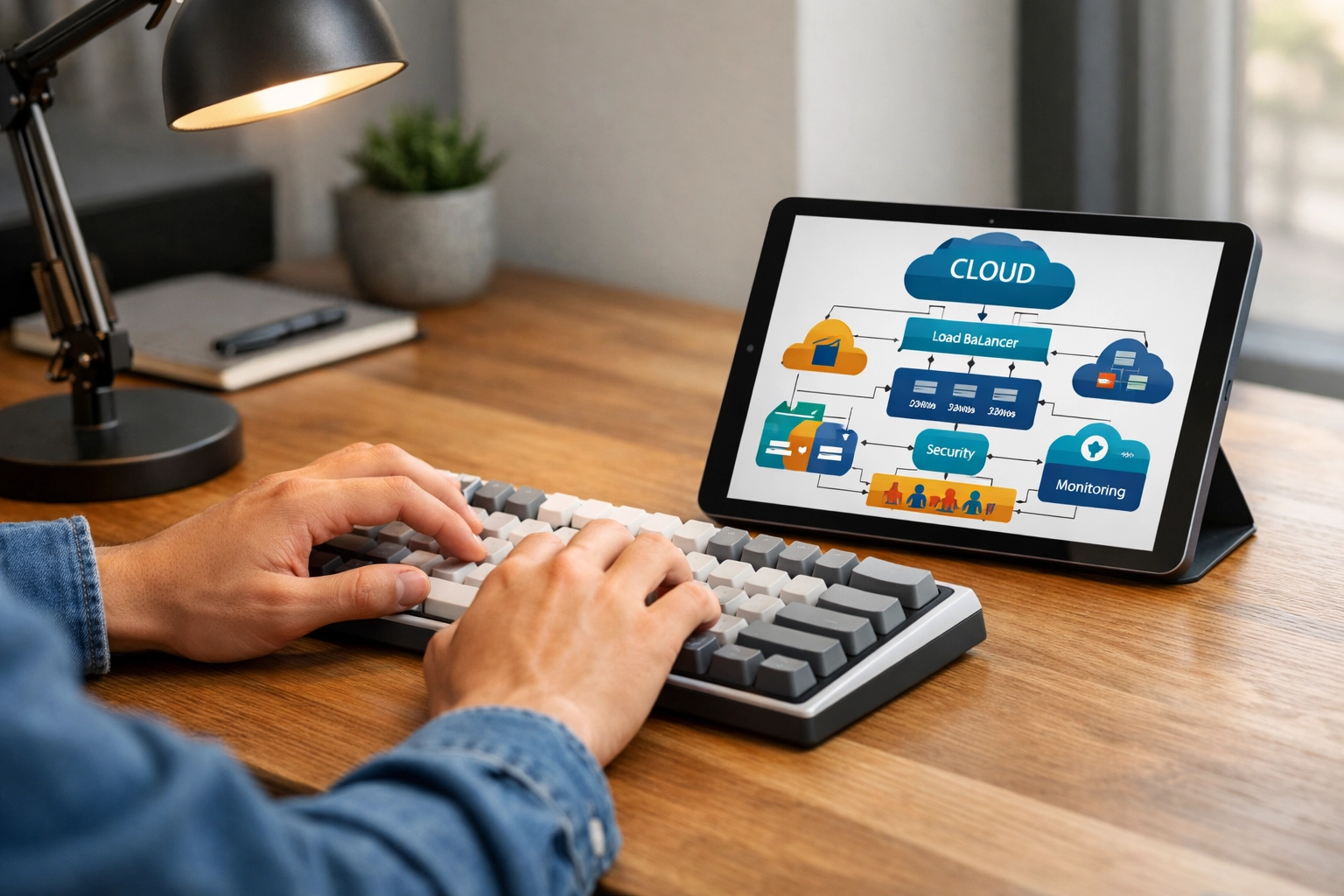 Young tech intern working on cloud architecture during a micro-internship for a next-gen talent funnel.