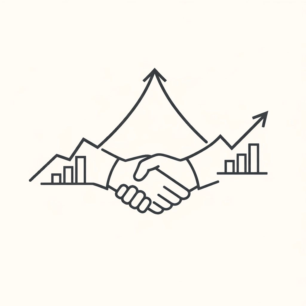 Partnership handshake illustrating aligned incentives and mutual growth in consulting