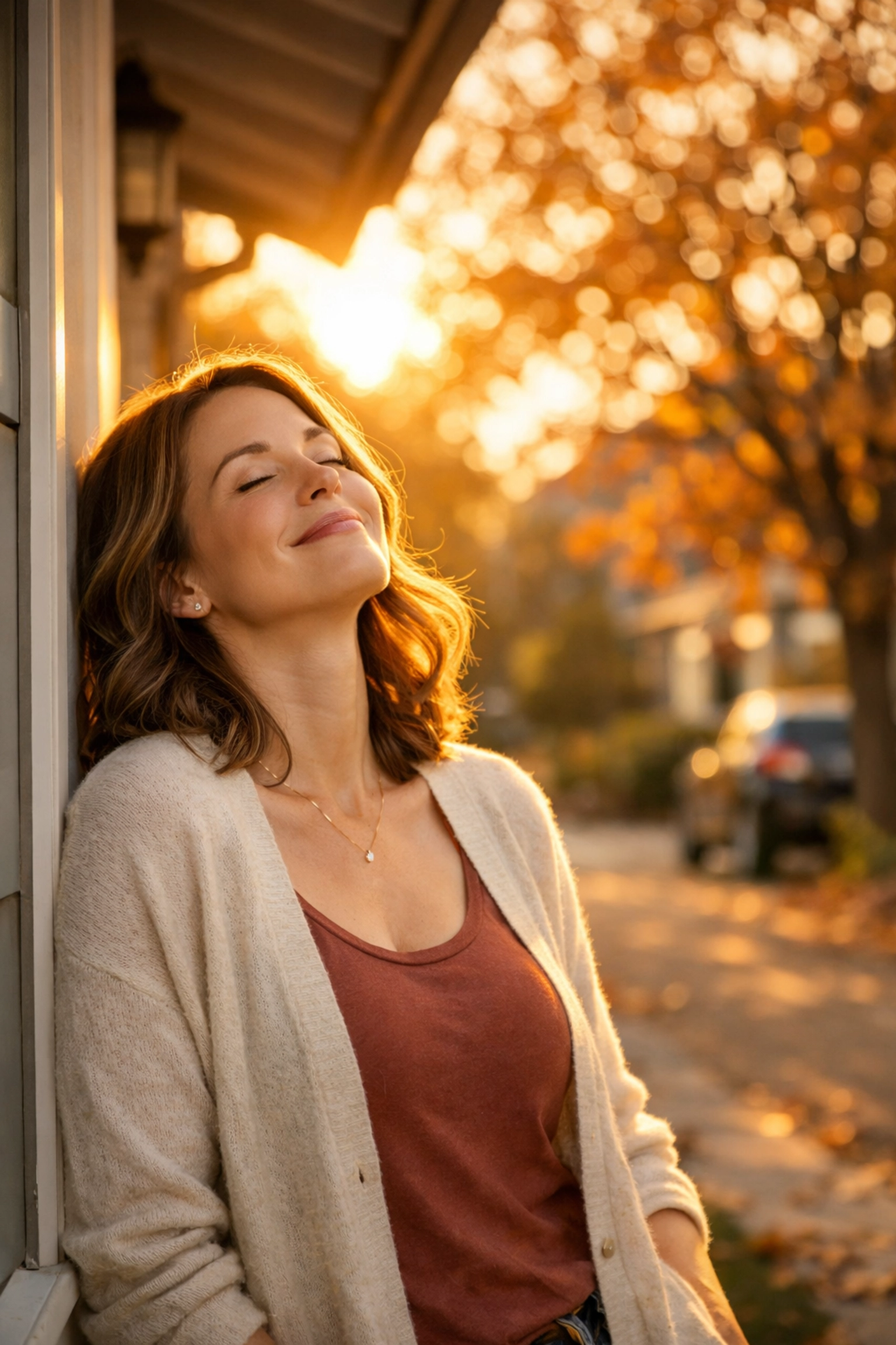 A woman feeling relieved at home after receiving an emergency loan canada for urgent bills.