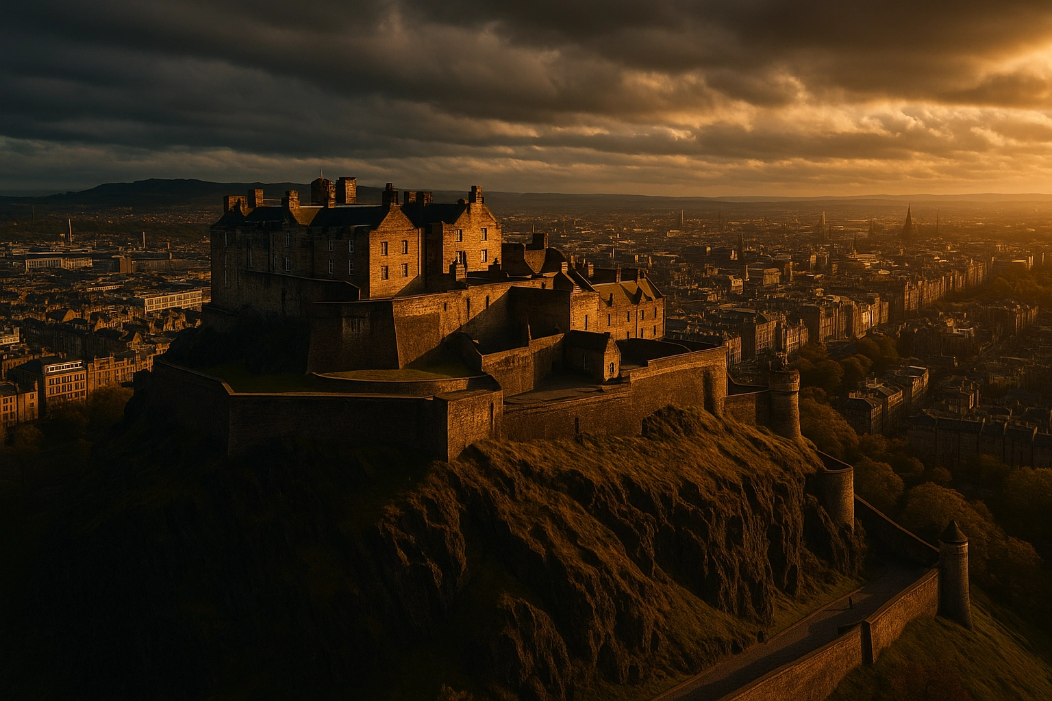 Edinburgh Castle overlooking the city