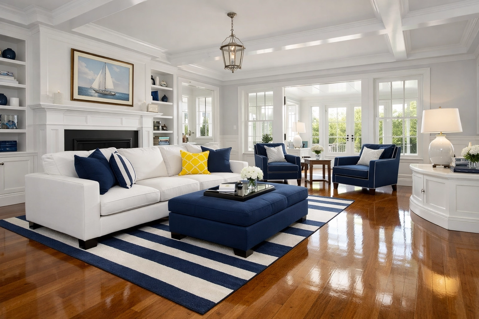 Spotless New England living room in Brimfield showcasing professional residential house cleaning.