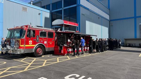 Repurposed Fire Truck Food Truck at Large Event
