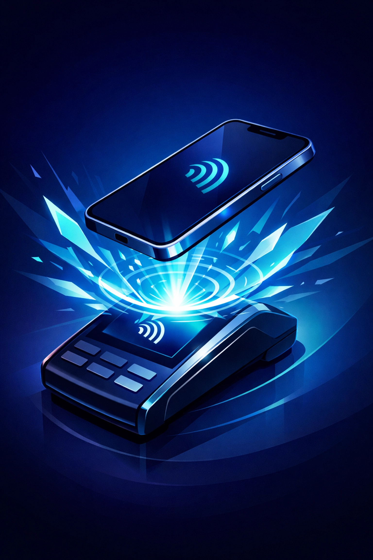 Minimalist vector of a contactless mobile payment representing frictionless, surcharge-free digital transactions.