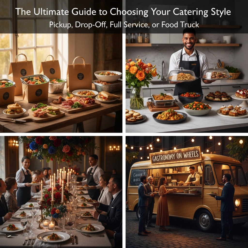 The Ultimate Guide to Choosing Your Catering Style: Pickup, Drop-Off, Full Service, or Food Truck